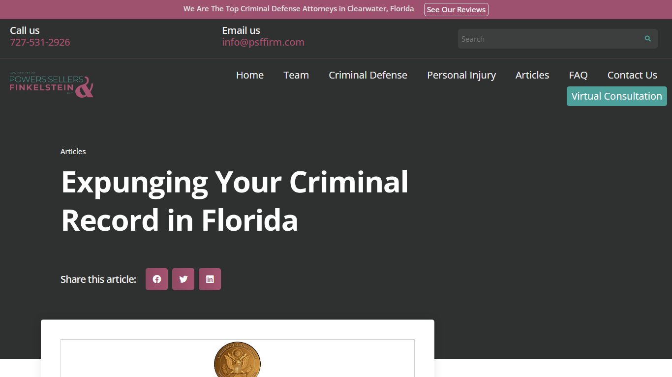 Expunging Your Criminal Record in Florida - Law Offices of Powers ...